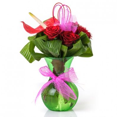 flowers&vase pink love